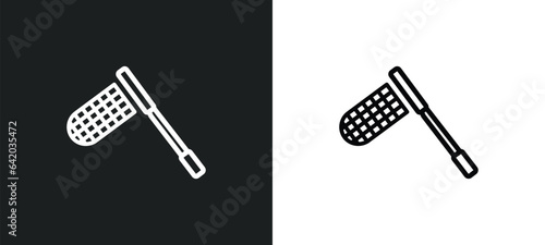 butterfly net icon isolated in white and black colors. butterfly net outline vector icon from kids and baby collection for web, mobile apps and ui.