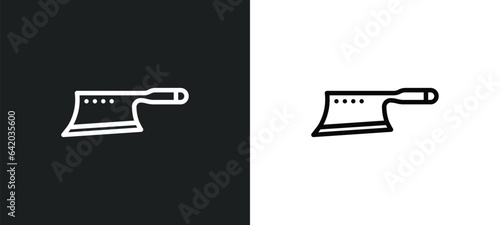 cleaver icon isolated in white and black colors. cleaver outline vector icon from kitchen collection for web, mobile apps and ui.