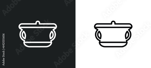 saucepan icon isolated in white and black colors. saucepan outline vector icon from kitchen collection for web, mobile apps and ui.