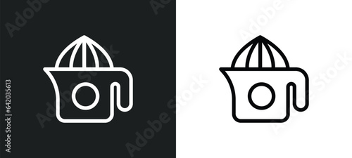 squeezer icon isolated in white and black colors. squeezer outline vector icon from kitchen collection for web, mobile apps and ui.