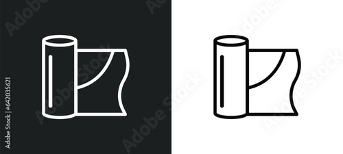 aluminum foil icon isolated in white and black colors. aluminum foil outline vector icon from kitchen collection for web, mobile apps and ui.
