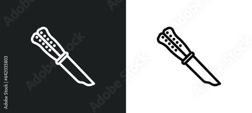 butterfly knife icon isolated in white and black colors. butterfly knife outline vector icon from law and justice collection for web, mobile apps and ui.