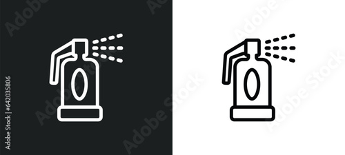 pepper spray icon isolated in white and black colors. pepper spray outline vector icon from law and justice collection for web, mobile apps and ui.