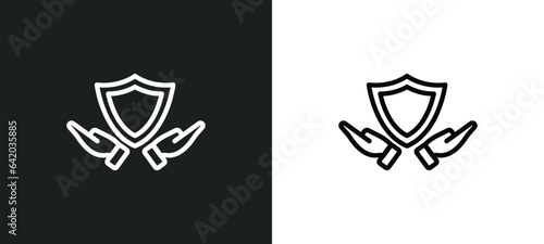 qualified protection icon isolated in white and black colors. qualified protection outline vector icon from law and justice collection for web, mobile apps and ui.