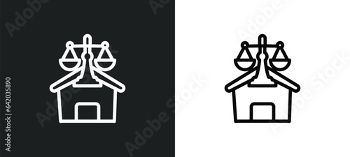 real estate law icon isolated in white and black colors. real estate law outline vector icon from law and justice collection for web, mobile apps and ui.