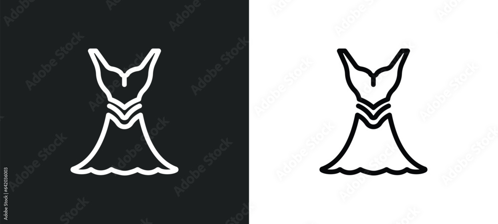 luxury dress icon isolated in white and black colors. luxury dress outline vector icon from luxury collection for web, mobile apps and ui.