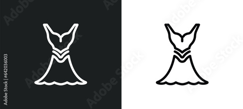luxury dress icon isolated in white and black colors. luxury dress outline vector icon from luxury collection for web  mobile apps and ui.