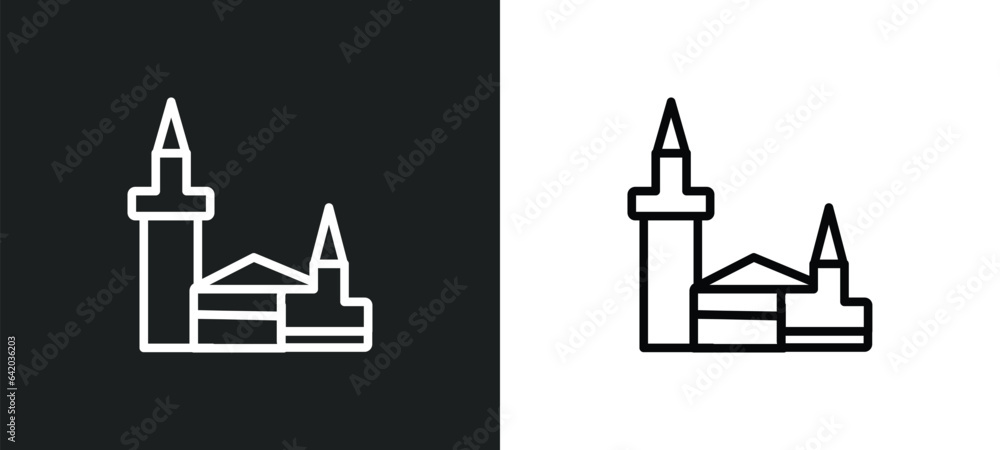 wat maha that icon isolated in white and black colors. wat maha that outline vector icon from religion collection for web, mobile apps and ui.