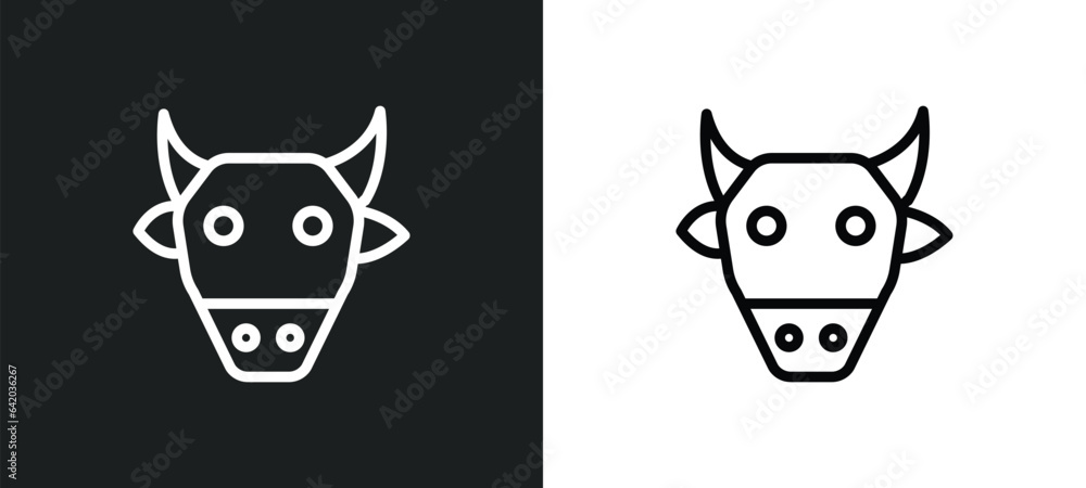 sacred cow icon isolated in white and black colors. sacred cow outline vector icon from religion collection for web, mobile apps and ui.