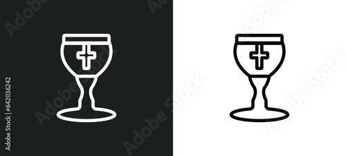 communion icon isolated in white and black colors. communion outline vector icon from religion collection for web, mobile apps and ui.