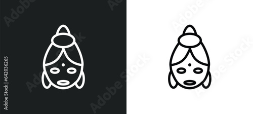 hindu icon isolated in white and black colors. hindu outline vector icon from religion collection for web, mobile apps and ui.