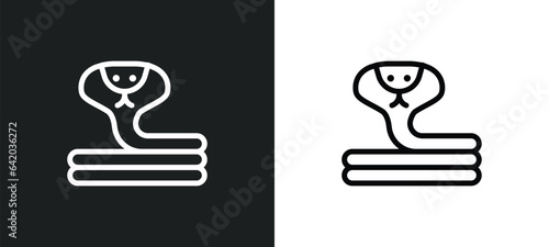 cobra icon isolated in white and black colors. cobra outline vector icon from religion collection for web, mobile apps and ui.