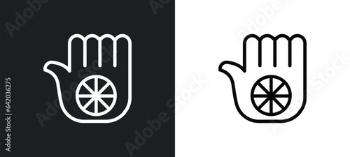 karma icon isolated in white and black colors. karma outline vector icon from religion collection for web, mobile apps and ui.