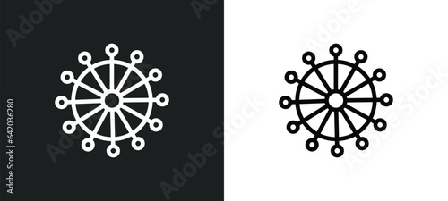 dharma icon isolated in white and black colors. dharma outline vector icon from religion collection for web, mobile apps and ui.