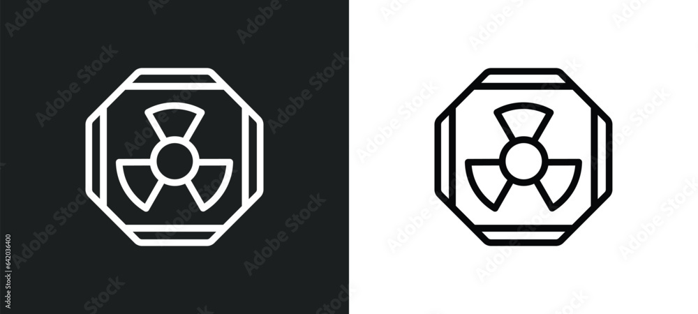 toxic waste icon isolated in white and black colors. toxic waste outline vector icon from signs collection for web, mobile apps and ui. toxic waste icon isolated in white and black colors. toxic waste outline vector icon from signs collection for web, mobile apps and ui.