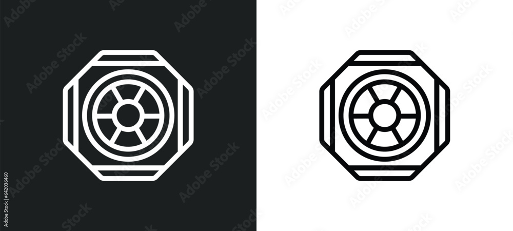 radioactive icon isolated in white and black colors. radioactive outline vector icon from signs collection for web, mobile apps and ui. radioactive icon isolated in white and black colors. radioactive outline vector icon from signs collection for web, mobile apps and ui.