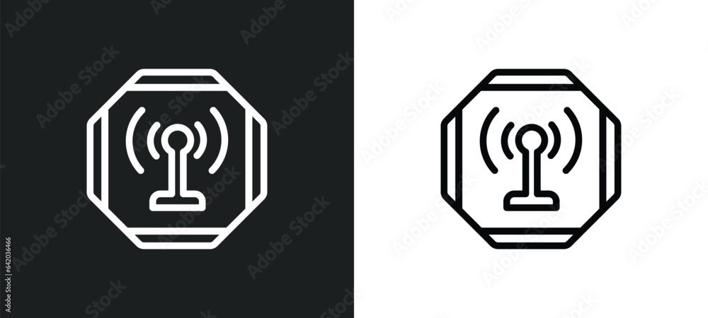 wireless receptor icon isolated in white and black colors. wireless receptor outline vector icon from signs collection for web, mobile apps and ui. wireless receptor icon isolated in white and black colors. wireless receptor outline vector icon from signs collection for web, mobile apps and ui.