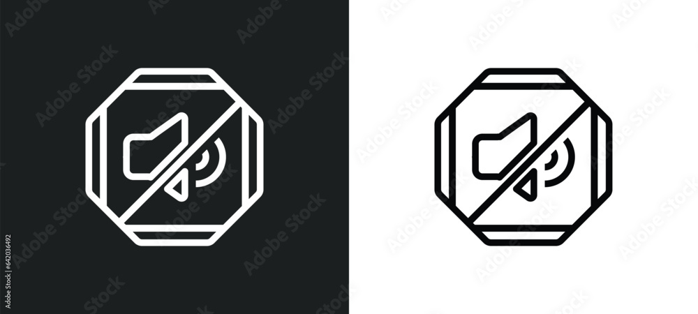 no shouting icon isolated in white and black colors. no shouting outline vector icon from signs collection for web, mobile apps and ui. no shouting icon isolated in white and black colors. no shouting outline vector icon from signs collection for web, mobile apps and ui.