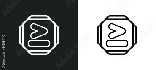 is greater than icon isolated in white and black colors. is greater than outline vector icon from signs collection for web, mobile apps and ui.
