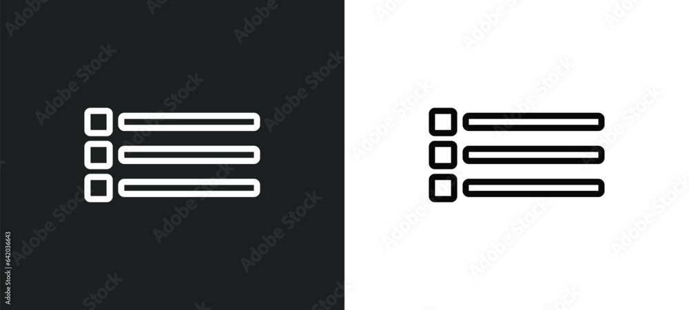 list button icon isolated in white and black colors. list button outline vector icon from user interface collection for web, mobile apps and ui. list button icon isolated in white and black colors. list button outline vector icon from user interface collection for web, mobile apps and ui.