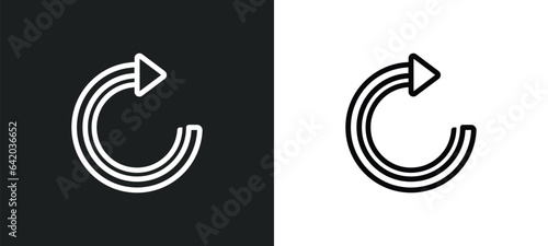 refresh page arrow button icon isolated in white and black colors. refresh page arrow button outline vector icon from user interface collection for web, mobile apps and ui.