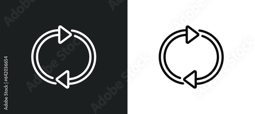 refresh button icon isolated in white and black colors. refresh button outline vector icon from user interface collection for web, mobile apps and ui. photo