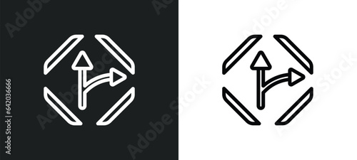 deviation arrows icon isolated in white and black colors. deviation arrows outline vector icon from user interface collection for web, mobile apps and ui.