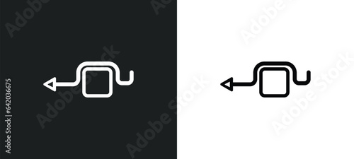 detour icon isolated in white and black colors. detour outline vector icon from user interface collection for web, mobile apps and ui.