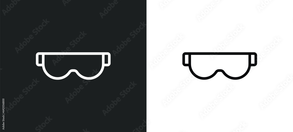 goggles icon isolated in white and black colors. goggles outline vector icon from winter collection for web, mobile apps and ui. - obrazy, fototapety, plakaty 