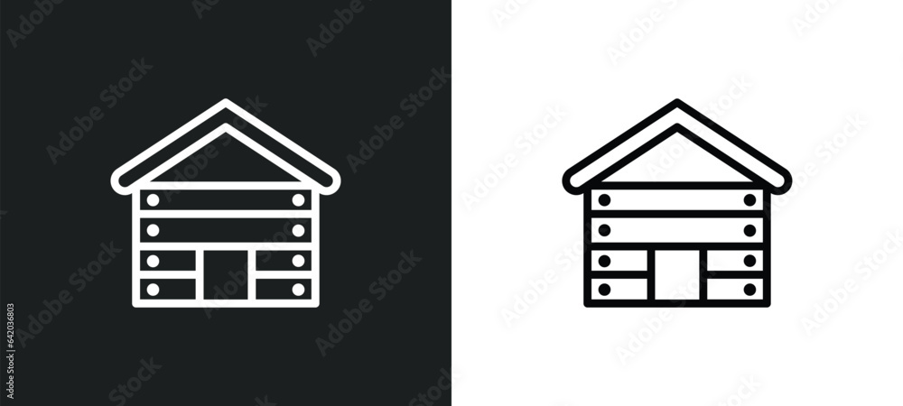 chalet icon isolated in white and black colors. chalet outline vector icon from winter collection for web, mobile apps and ui. chalet icon isolated in white and black colors. chalet outline vector icon from winter collection for web, mobile apps and ui.
