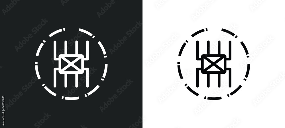 Obraz premium lifes challenges icon isolated in white and black colors. lifes challenges outline vector icon from zodiac collection for web, mobile apps and ui.
