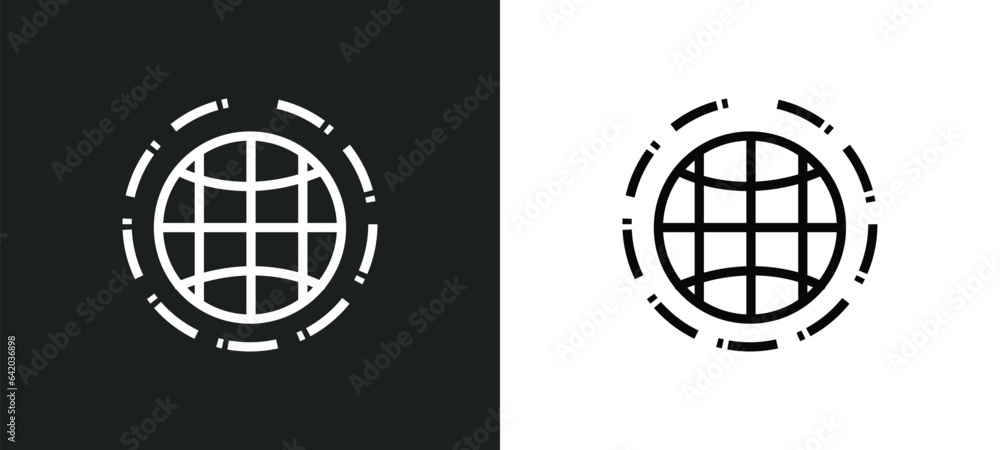 earth icon isolated in white and black colors. earth outline vector icon from zodiac collection for web, mobile apps and ui. earth icon isolated in white and black colors. earth outline vector icon from zodiac collection for web, mobile apps and ui.