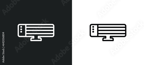 electric heater icon isolated in white and black colors. electric heater outline vector icon from winter collection for web, mobile apps and ui.