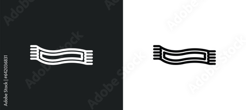 winter scarf icon isolated in white and black colors. winter scarf outline vector icon from winter collection for web, mobile apps and ui.
