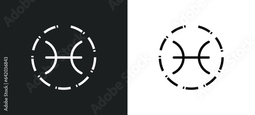pisces icon isolated in white and black colors. pisces outline vector icon from zodiac collection for web, mobile apps and ui.