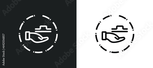 commitment icon isolated in white and black colors. commitment outline vector icon from zodiac collection for web, mobile apps and ui.