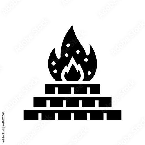 sacred fire agni glyph icon vector. sacred fire agni sign. isolated symbol illustration