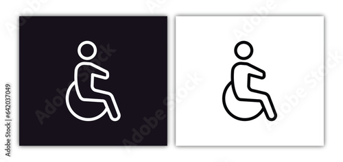 disable icon isolated in white and black colors. disable outline vector icon from airport terminal collection for web, mobile apps and ui.