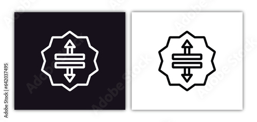 split vertical icon isolated in white and black colors. split vertical outline vector icon from arrows collection for web, mobile apps and ui.