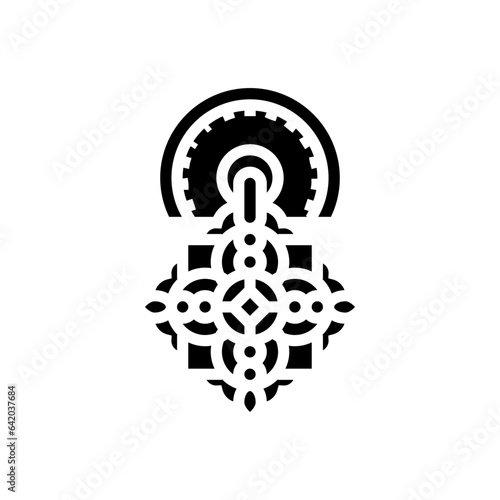 islamic door knocker glyph icon vector. islamic door knocker sign. isolated symbol illustration