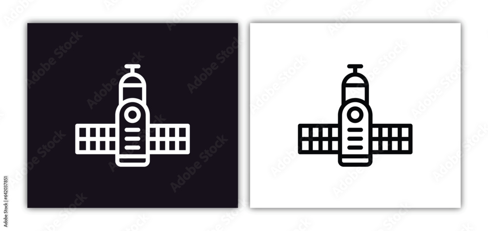 space module icon isolated in white and black colors. space module outline vector icon from astronomy collection for web, mobile apps and ui.