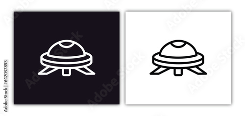 big ufo icon isolated in white and black colors. big ufo outline vector icon from astronomy collection for web, mobile apps and ui.