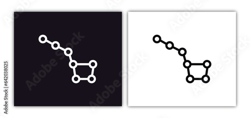 big dipper icon isolated in white and black colors. big dipper outline vector icon from astronomy collection for web, mobile apps and ui.
