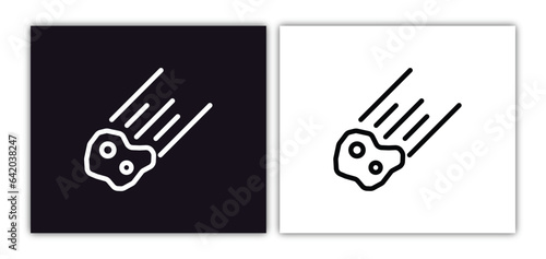 aerolite icon isolated in white and black colors. aerolite outline vector icon from astronomy collection for web, mobile apps and ui.