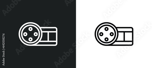 big film roll icon isolated in white and black colors. big film roll outline vector icon from cinema collection for web, mobile apps and ui.