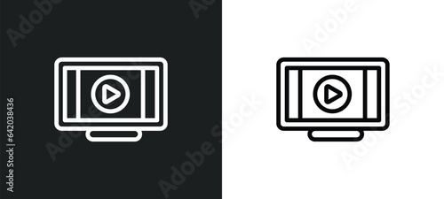 animation icon isolated in white and black colors. animation outline vector icon from cinema collection for web, mobile apps and ui.