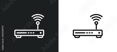 router icon isolated in white and black colors. router outline vector icon from electrian connections collection for web, mobile apps and ui.
