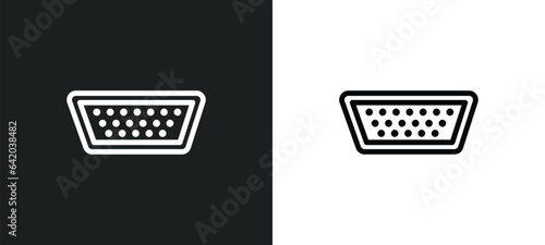 vga icon isolated in white and black colors. vga outline vector icon from electrian connections collection for web, mobile apps and ui.