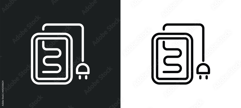 electric blanket icon isolated in white and black colors. electric blanket outline vector icon from electronic devices collection for web, mobile apps and ui. electric blanket icon isolated in white and black colors. electric blanket outline vector icon from electronic devices collection for web, mobile apps and ui.