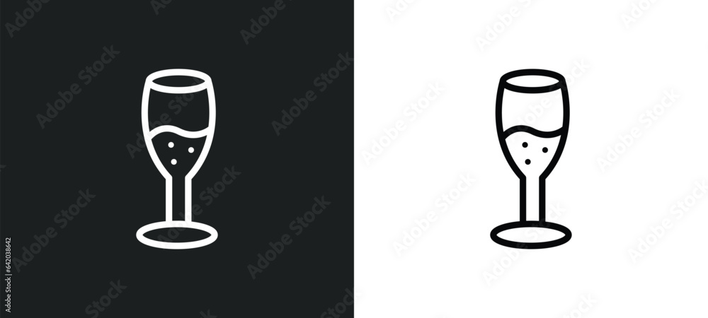 champagne glass icon isolated in white and black colors. champagne glass outline vector icon from food and restaurant collection for web, mobile apps and ui. champagne glass icon isolated in white and black colors. champagne glass outline vector icon from food and restaurant collection for web, mobile apps and ui.